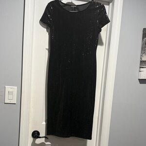 Bebe Black Sparkle Midi Dress